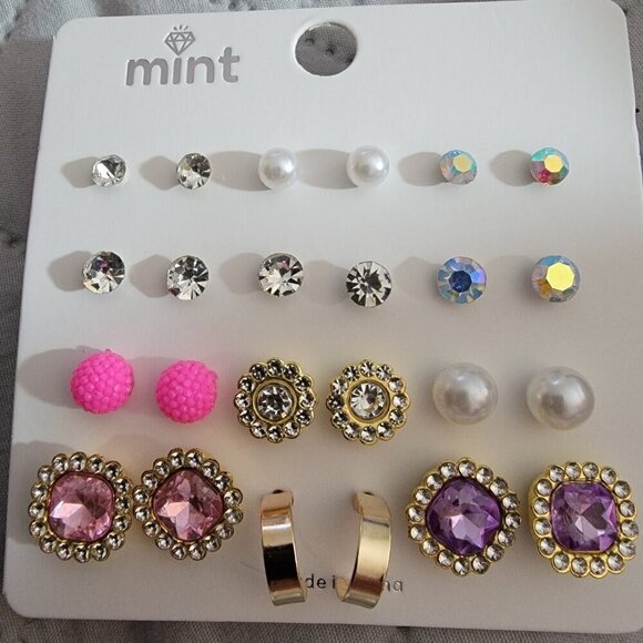 ❤️MINT dozen pair of pierced stud earrings NWT ❤️ - Picture 7 of 10